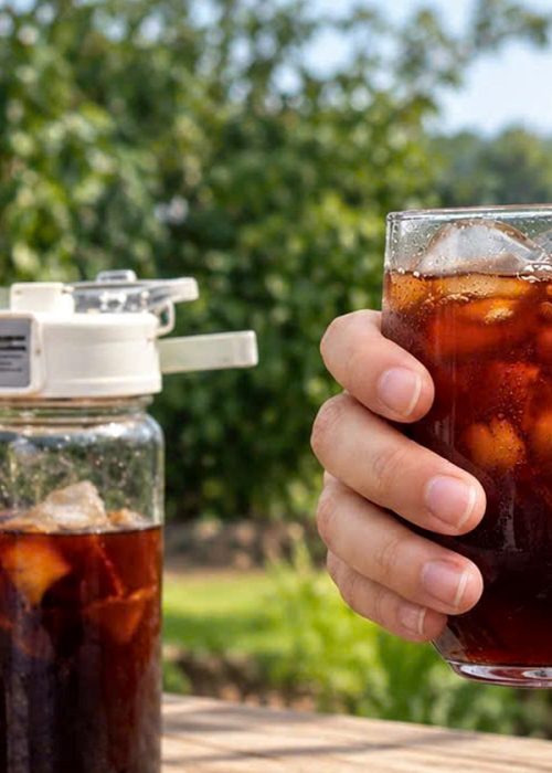 Ly cold brew đá DEEP WAVE ngoài vườn